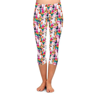 Ladies Gorgeous Birds Printed Capri Leggings