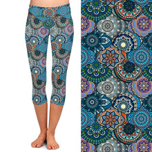 Load image into Gallery viewer, Ladies Gorgeous Assorted Mandalas &amp; Multicoloured Printed Capri Leggings