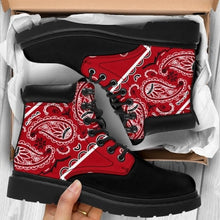 Load image into Gallery viewer, Womens Custom Design Red Paisley Fashion Boots