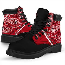Load image into Gallery viewer, Womens Custom Design Red Paisley Fashion Boots