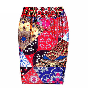 Womens Casual/Office Multi Patterned Stretch Pencil Skirts