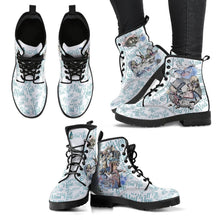 Load image into Gallery viewer, Womens White Alice In Wonderland Fashion Lace Up Boots