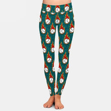 Load image into Gallery viewer, Ladies 3D Assorted Flaming Balls Printed Leggings