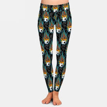 Load image into Gallery viewer, Ladies 3D Assorted Flaming Balls Printed Leggings