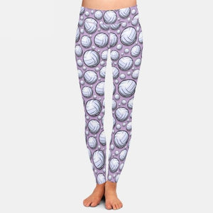 Ladies 3D Assorted Flaming Balls Printed Leggings