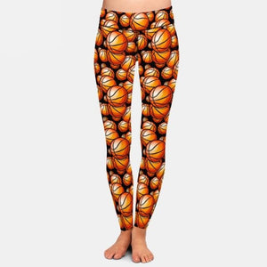 Ladies 3D Assorted Flaming Balls Printed Leggings