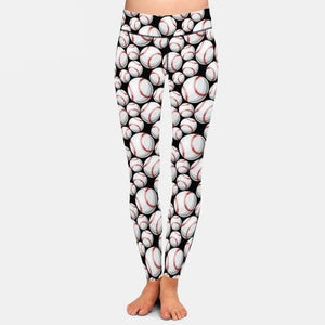 Ladies 3D Assorted Flaming Balls Printed Leggings