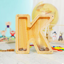 Load image into Gallery viewer, Wooden Letter Personalised Piggy Banks (A-Z) - With Decorative Letters