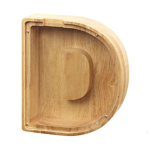 Wooden Letter Personalised Piggy Banks (A-Z) - With Decorative Letters