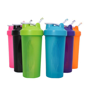 Colourful 600ml Protein Shaker - With Stirring Ball