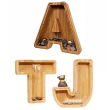 Load image into Gallery viewer, Wooden Letter Personalised Piggy Banks (O-Z) - With Decorative Letters