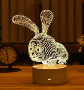 Romantic Soft Glow Love 3D Acrylic LED Bedside Lamp