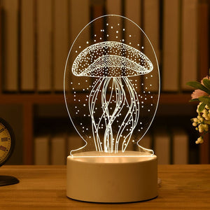 Romantic Soft Glow Love 3D Acrylic LED Bedside Lamp