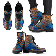 Load image into Gallery viewer, Womens Lovely Blue &amp; Gold Exotic Fashion Printed Boots