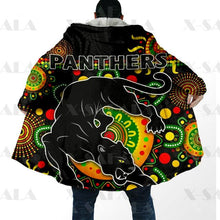 Charger l&#39;image dans la galerie, Assorted Anzac Day Indigenous Printed NRL Duffle Hooded Cloaks - Panthers &amp; Rabbitohs