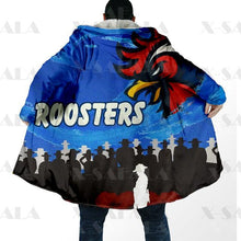 Load image into Gallery viewer, Assorted Anzac Day Indigenous Printed NRL Duffle Hooded Cloaks - Broncos &amp; Roosters