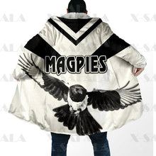 Cargar imagen en el visor de la galería, Assorted Anzac Day Indigenous Printed AFL &amp; NRL Duffle Hooded Cloaks - Magpies &amp; Knights