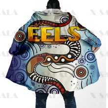 Charger l&#39;image dans la galerie, Assorted Anzac Day Indigenous Printed NRL Duffle Hooded Cloaks - Sharks &amp; Eels