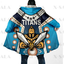 Load image into Gallery viewer, Assorted Anzac Day Indigenous Printed NRL Duffle Hooded Cloaks - Titans &amp; Bulldogs