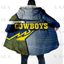 Load image into Gallery viewer, Assorted Anzac Day Indigenous Printed NRL Duffle Hooded Cloaks - Cowboys
