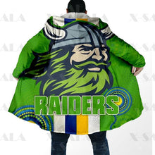 Charger l&#39;image dans la galerie, Assorted Anzac Day Indigenous Printed NRL Duffle Hooded Cloaks - Bears &amp; Canberra