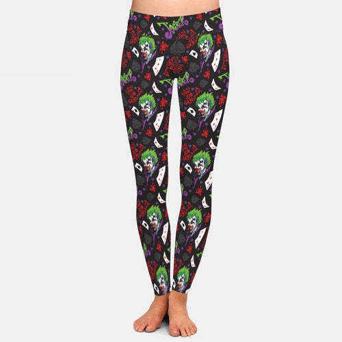 Ladies Hot 3D Joker & Cards Printed Fashion Leggings