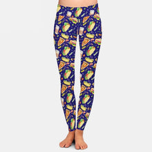 Load image into Gallery viewer, Ladies 3D Fast Food Tacos &amp; Pizzas Printed Brushed Leggings