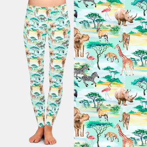 Ladies Farm & Wild Animal Printed Fashion Soft Leggings
