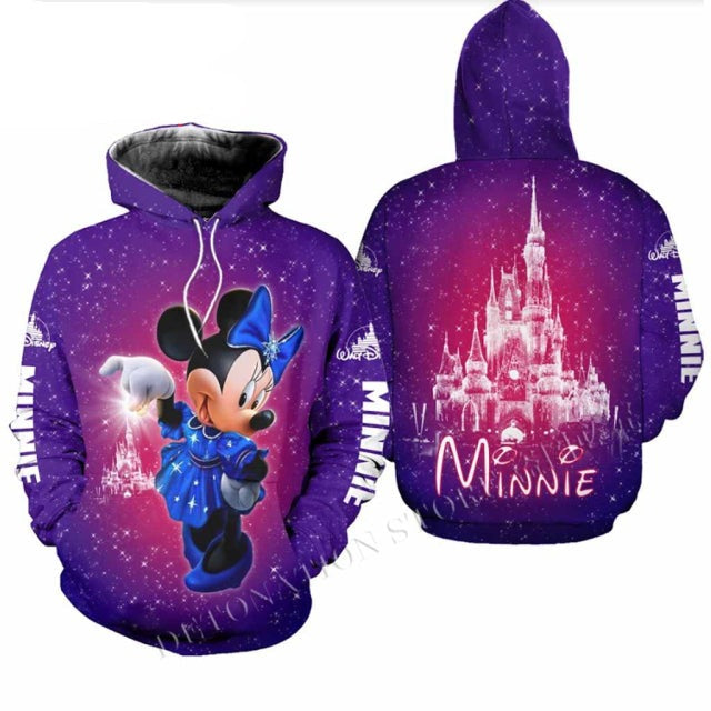 Minnie Mouse & Mickey Mouse 50 Years 3D Printed Flannelette Hoodies