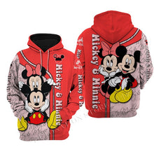 Cargar imagen en el visor de la galería, Mickey &amp; Minnie Mouse 3D Printed Flannelette Hoodies