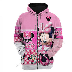Mickey & Minnie Mouse 3D Printed Flannelette Hoodies