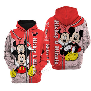 Mickey & Minnie Mouse 3D Printed Flannelette Hoodies