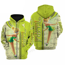 Carica l&#39;immagine nel visualizzatore di Gallery, TinkerBell 3D Printed Flannelette Hoodies