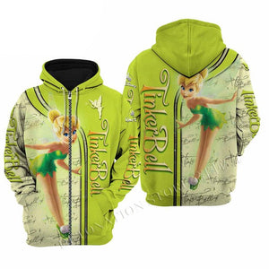 TinkerBell 3D Printed Flannelette Hoodies