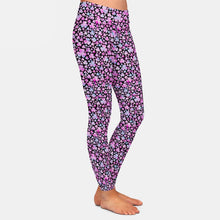 Cargar imagen en el visor de la galería, Ladies Watercolour Pink Clover Leaves Printed Leggings