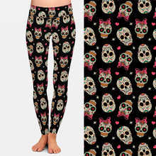 Carica l&#39;immagine nel visualizzatore di Gallery, Ladies 3D Mexican Skulls Printed Leggings
