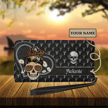 Cargar imagen en el visor de la galería, Gothic Skull Design Womens Personalised Wallet
