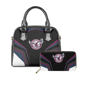 Womens Luxury NRL 2 pc Handbag Tote & Zipper Purse Sets