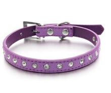 Load image into Gallery viewer, Cool Diamond Leather Look Pet Collars