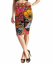 Cargar imagen en el visor de la galería, Womens Casual/Office Multi Patterned Stretch Pencil Skirts