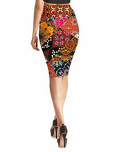 Cargar imagen en el visor de la galería, Womens Casual/Office Multi Patterned Stretch Pencil Skirts