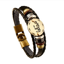 Load image into Gallery viewer, Bronze Alloy Leather Zodiac Bracelet