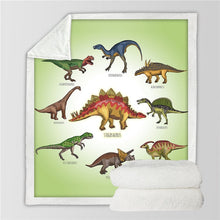 Laden Sie das Bild in den Galerie-Viewer, Soft &amp; Cozy Kids Dinosaur Plush Sherpa Blanket