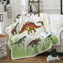 Load image into Gallery viewer, Soft &amp; Cozy Kids Dinosaur Plush Sherpa Blanket