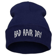 Charger l&#39;image dans la galerie, Ladies Fashion Embroidered BAD HAIR DAY Knitted Beanies
