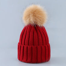 Cargar imagen en el visor de la galería, Cute Winter Knitted Hat With Fluffy Fur Pompom