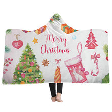 Charger l&#39;image dans la galerie, New HOT Sport &amp; Christmas Plush 3D Sherpa Hooded Blankets