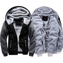 Carica l&#39;immagine nel visualizzatore di Gallery, Mens Plus Size Big Hooded Thick Warm Fleece Jackets
