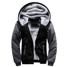 Carica l&#39;immagine nel visualizzatore di Gallery, Mens Plus Size Big Hooded Thick Warm Fleece Jackets