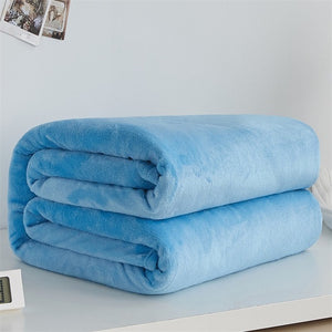 Super Soft Fleece Blanket Light Weight Solid Colours